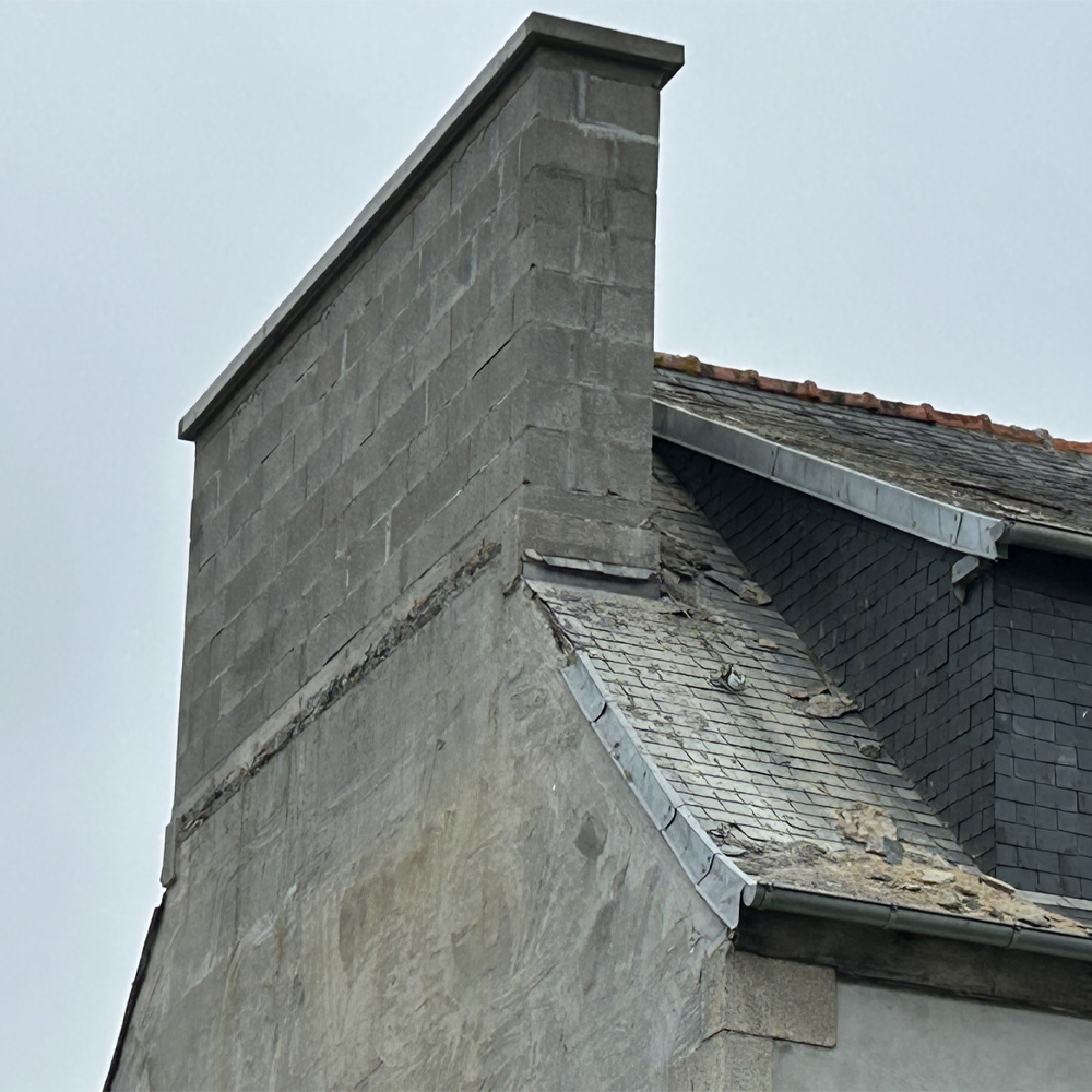 Rénovation de cheminée en parpaing à Morlaix